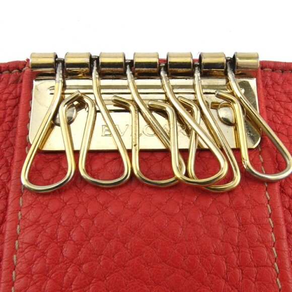 BVLGARI Key Case Maxilgo Beige Pink Canvas ?~ Leather Authentic USED - Picture 4 of 9